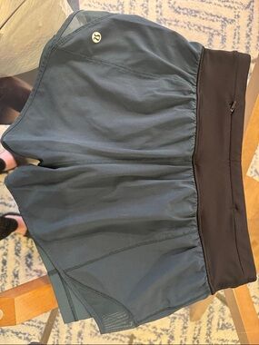 Lululemon Dark Teal Athletic shorts with Black Waistband